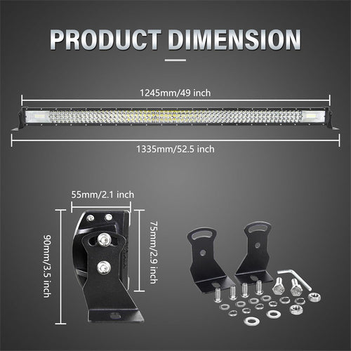 10-7D Series LED Light Bar Triple Row 50" driving light - Tapaodu
