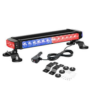 4-Side Blue & Red Warning Light Bar with Magnetic Base - TAPAODU