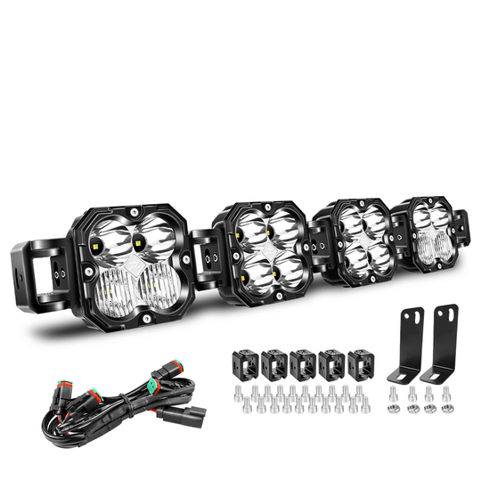 28" Bendable Linkable LED Light Bar 4-Light Spot/Flood/Combo | Tapaodu