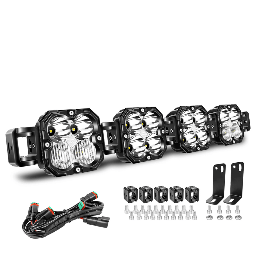X-Linkable 28" 120W Off-Road LED Light Bar – 4-Light High Lumen Combo Beam, IP67 Waterproof Tapaodu Designs-LED Lighting