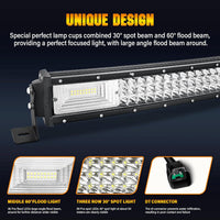 13-7D Series Curved LED Light Bar Triple Row 50" driving light - Tapaodu