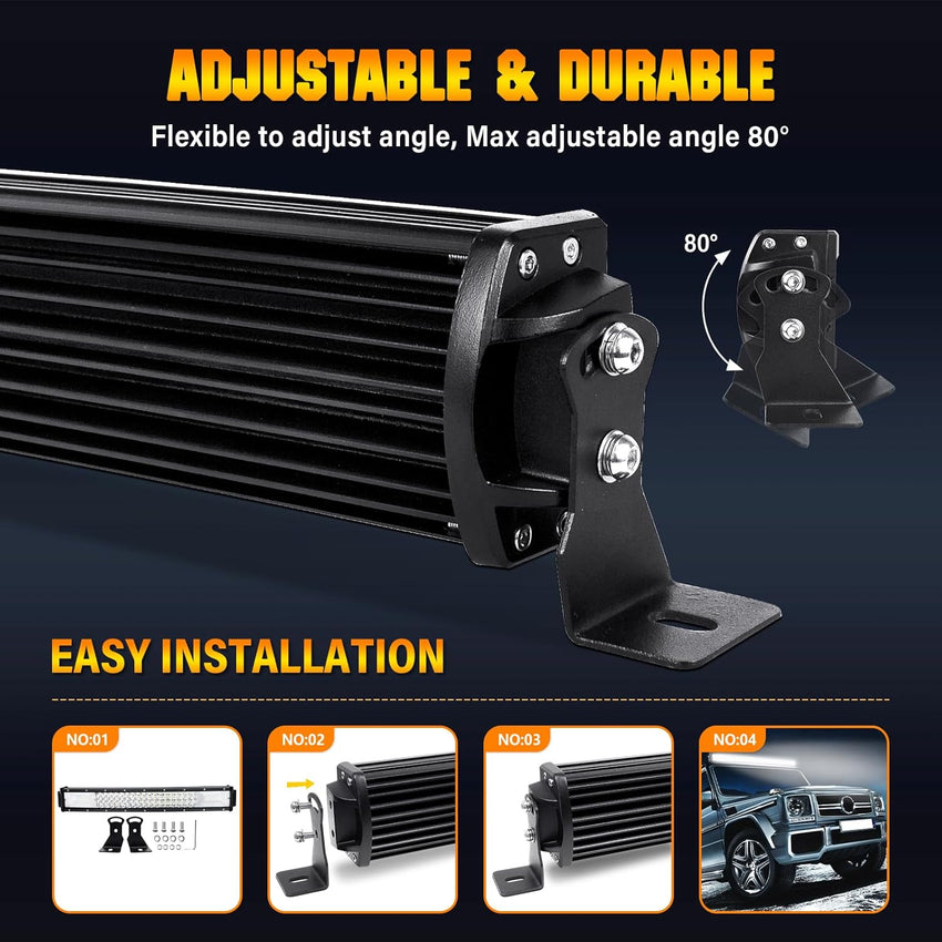 13-7D Series Curved LED Light Bar Triple Row 50" driving light - Tapaodu