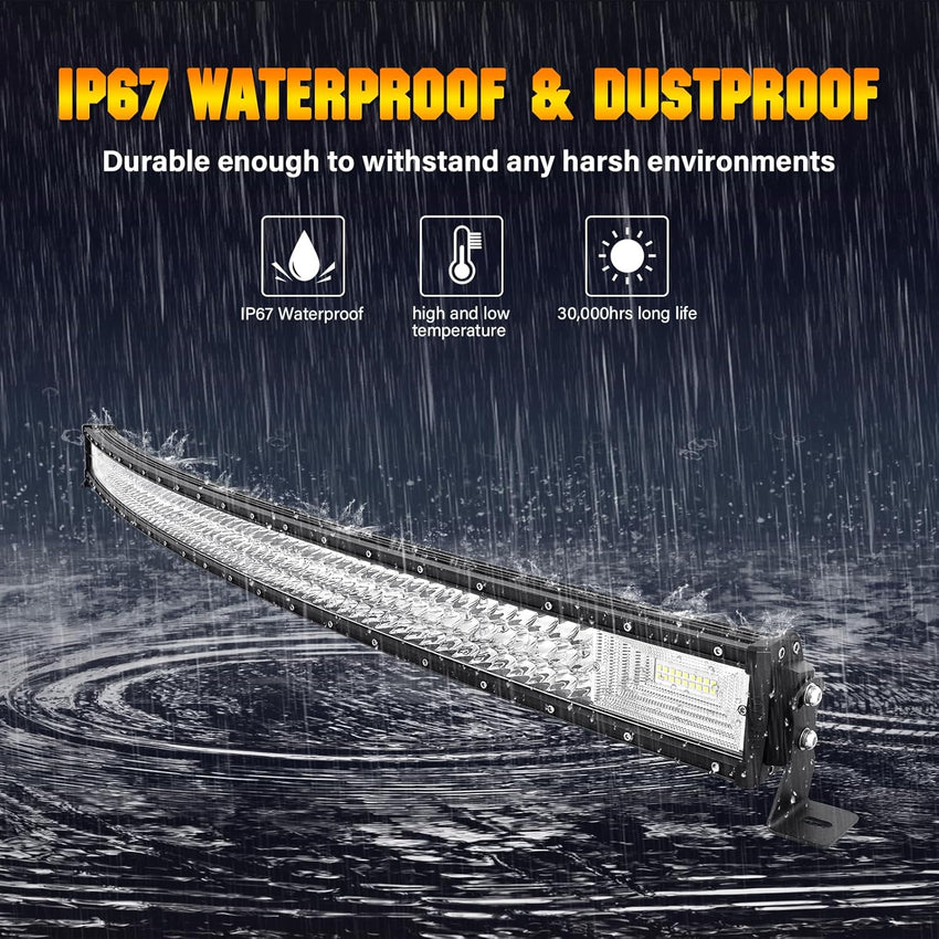 13-7D Series Curved LED Light Bar Triple Row 50" driving light - Tapaodu