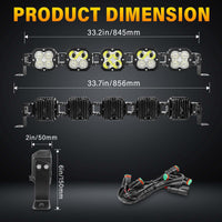 X-Linkable 34" 150W Off-Road LED Light Bar – 5-Light High Output Combo Beam, IP67 Waterproof Tapaodu Designs-LED Lighting
