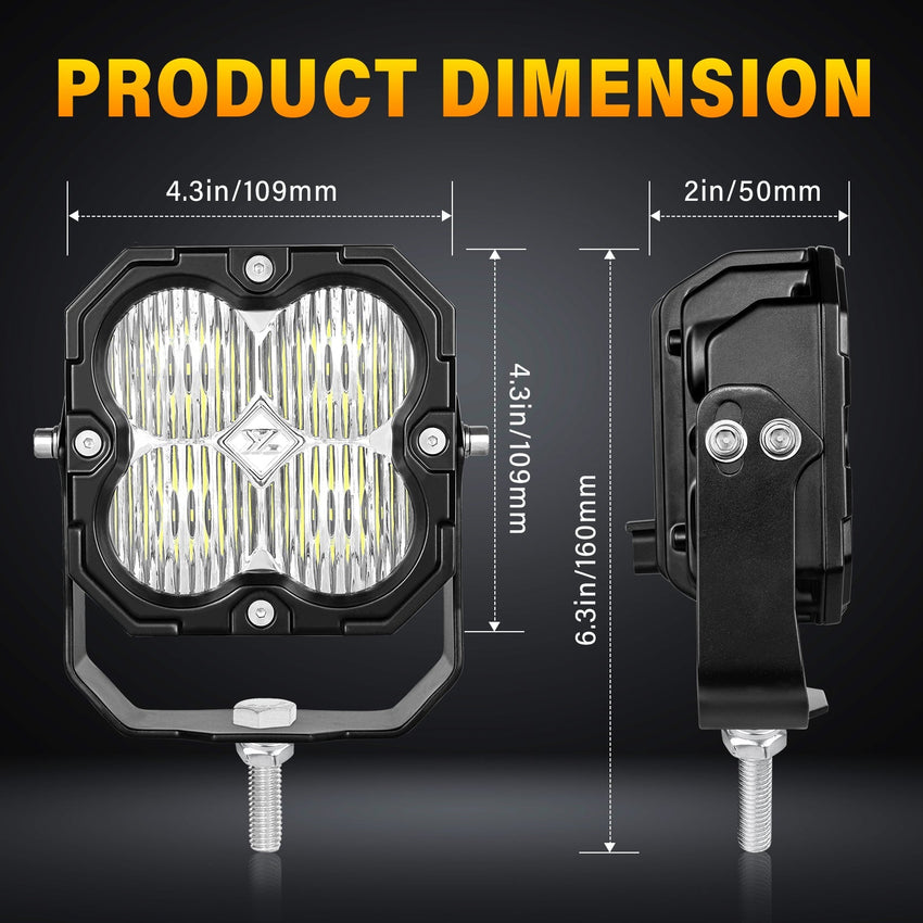 4.5-Inch Pod Light flood beam Tapaodu Designs-LED Lighting