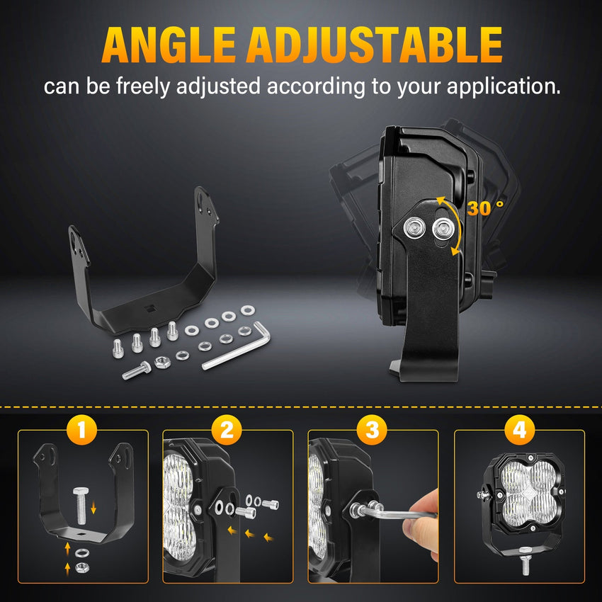 4.5-Inch Pod Light flood beam Tapaodu Designs-LED Lighting