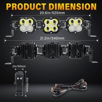 X-Linkable 21" 90W LED Light Bar - 3-Light Flood & Spot for Off-Road Trucks Tapaodu Designs-LED Lighting