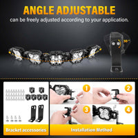 X-Linkable 34" 150W Off-Road LED Light Bar – 5-Light High Output Combo Beam, IP67 Waterproof Tapaodu Designs-LED Lighting