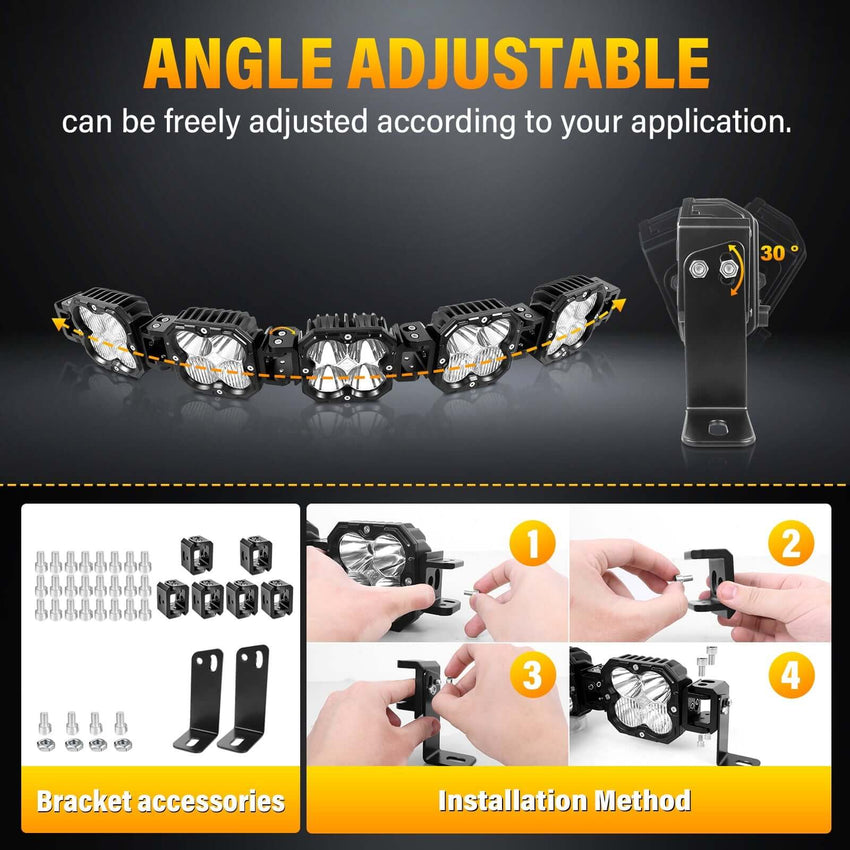 X-Linkable 34" 150W Off-Road LED Light Bar – 5-Light High Output Combo Beam, IP67 Waterproof Tapaodu Designs-LED Lighting