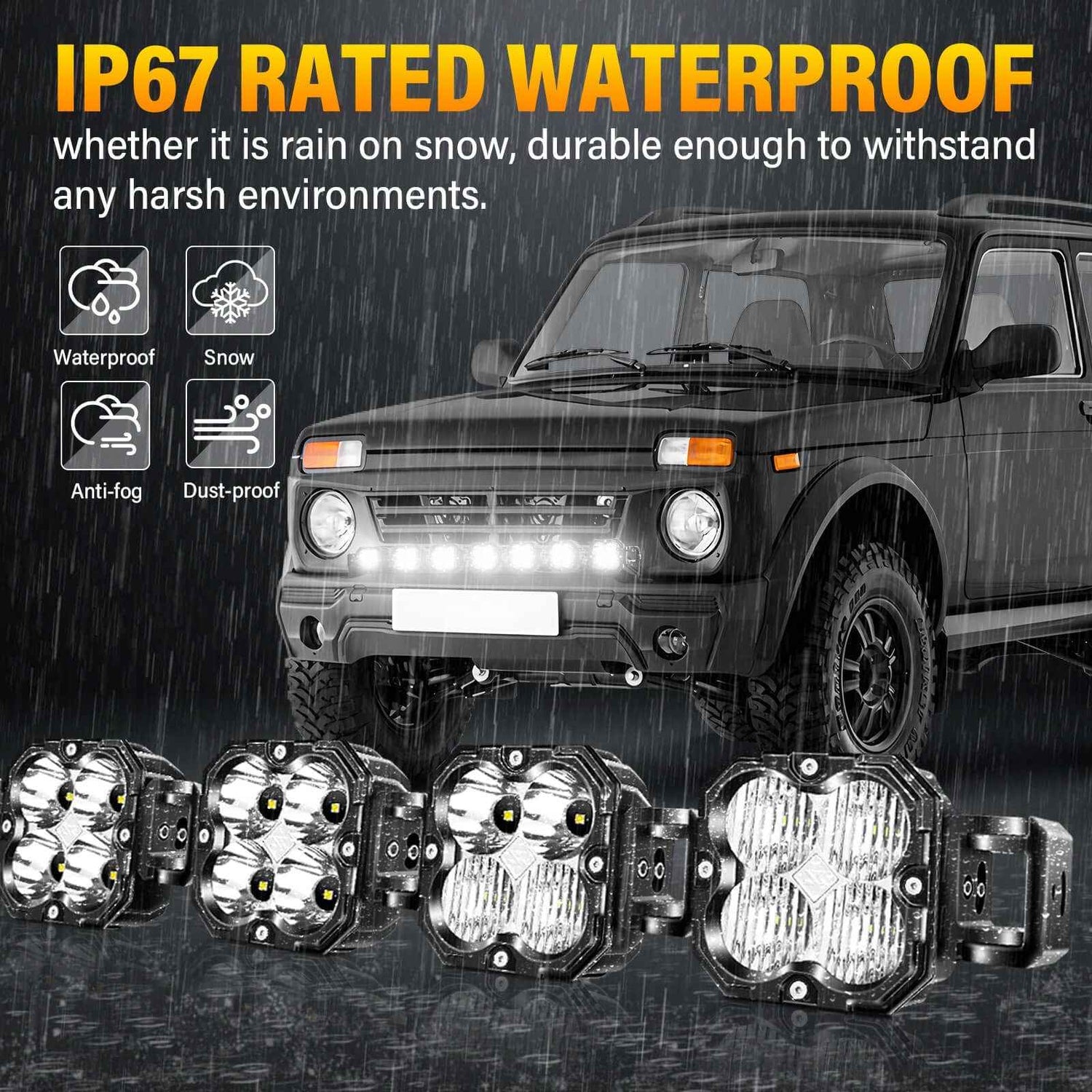 X-Linkable 46" 210W Ultra-Bright LED Light Bar –7-Light Dual Optic Combo, IP67 Rated Tapaodu Designs-LED Lighting