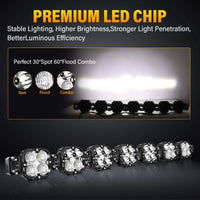 X-Linkable 46" 210W Ultra-Bright LED Light Bar –7-Light Dual Optic Combo, IP67 Rated Tapaodu Designs-LED Lighting