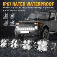 X-Linkable 53" 240W Ultra-Bright LED Light Bar –8-Light Dual Optic Combo, IP67 Rated waterproof car lights in rain.