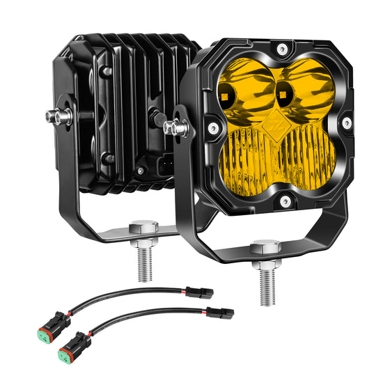 Amber 4.5-Inch Pod Light combo beam