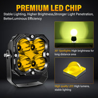 Amber 4.5-Inch Pod Light Spot beam