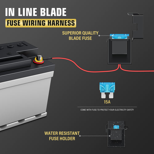 Replacement Wiring Harness Kit (Black) for LED Light Bars