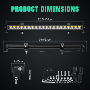 Journey Series 23" 60W Single Row Slim LED Light Bar DT Connector Tapaodu Designs