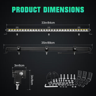 Journey Series 33" 90W Single Row Slim LED Light Bar DT Connector Tapaodu Designs